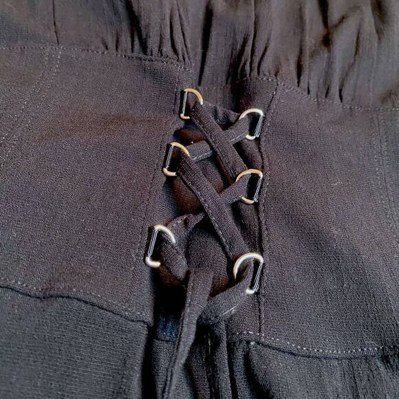 Intimately by Free People NWT Black Lace Cutout Corset Mock Neck Mini Dress M - Picture 4 of 13